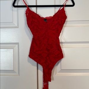 Windsor Lacey Red Bodysuit